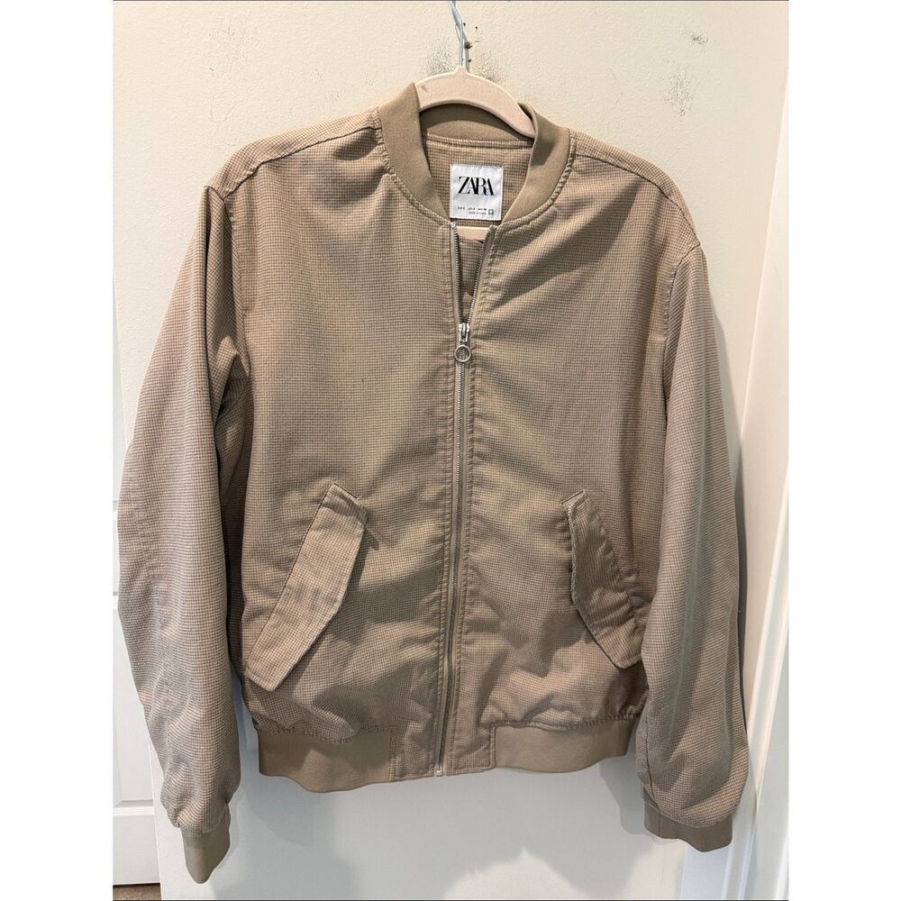 ZARA Beige/Tan Harrington style Men's Bomber Jacket size Small